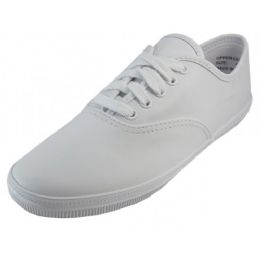 18 Pairs Women's Leather Upper Shoes With Shoelace In White Size 7.5 - Women's Sneakers