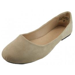 Wholesale Footwear Women's Nude 6-11 Micro Suede Upper Ballet Flat Shoes