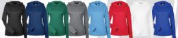36 Pieces Women's Plus Size Long Sleeve Performance Hoody Dark Navy Color Only - Womens Active Wear