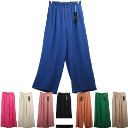 12 of Women's Rayon Palazzo Wide Leg Pant With Pockets In Ruffled Style L/xl