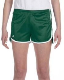 36 Wholesale Women's Russell Athletic Active Shorts In Dark Green And White,size Small