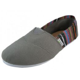 Wholesale Footwear Women's Gray 6-11 Comfortable slip on Casual Canvas Shoe