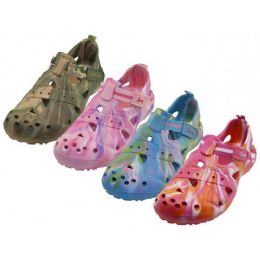 36 Pairs Women's Tie Dyed  Touch Closure Sandals Sizes 6-11 - Women's Flip Flops