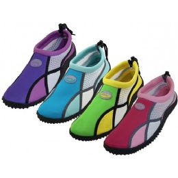 36 Pairs Women's Wave Multi Color Water Shoes Sizes 6-11 - Women's Aqua Socks