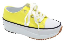 12 Wholesale Women Sneakers Yellow Size 6 - 10 Assorted