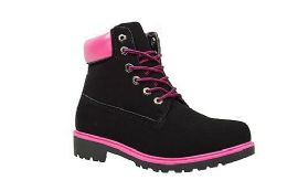 12 Bulk Women Work Ankle Boots Comfortable Lightweight Color Black Fuchsia Size 6-11