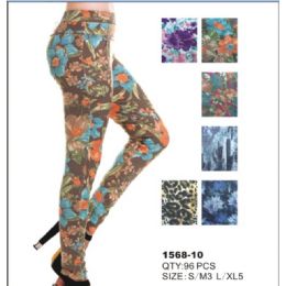24 Wholesale Womens Fashion Leggings Assorted Colors Sizes Large, Ex Large
