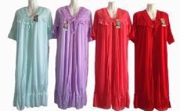 48 Wholesale Womens House Duster Night Gown Size Assorted