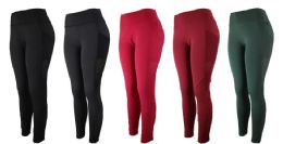 48 Wholesale Womens Leggings Long Pants Size Assorted