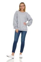 36 Pieces Womens Over Sized Crew Neck Sweat Shirt Heather Gray M - Women's Hoodies And Sweatshirts