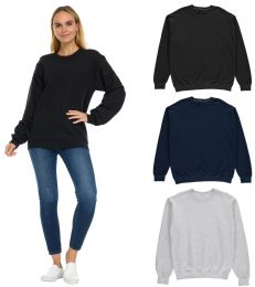 36 Pieces Womens Over Sized Crew Neck Sweat Shirt Assorted Size M - Women's Hoodies And Sweatshirts