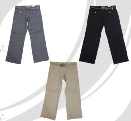 48 of Womens Plus Size Straight Leg Cargo Pants With Novelty Belt Assorted Sizes 14-24 Khaki