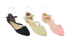 18 of Womens Solid Color Strappy Ballet Flats Color Black