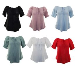 24 Pieces of Womens Tops Assorted Colors Size L/XL