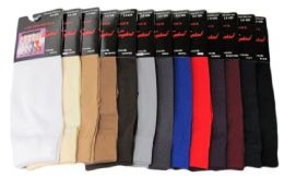 120 of Womens Trouser Socks Size 9-11 Nylon Stretch Knee Socks, Black