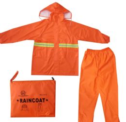 12 Wholesale Xxxl Orange Raincoat Set