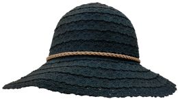 Yacht & Smith Cotton Crochet Sun Hat Soft Lace Design, Black - Sun Hats