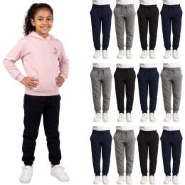 Yacht & Smith Girls Assorted Fleece Jogger Pants Size M