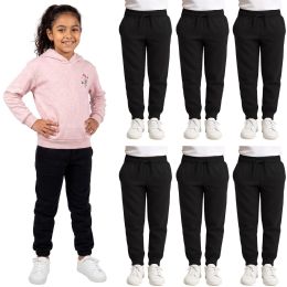 Yacht & Smith Girls Black Fleece Jogger Pants Size L