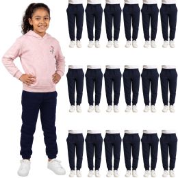 Yacht & Smith Girls Fleece Jogger Pants Navy Color Size M