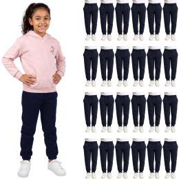 Yacht & Smith Girls Fleece Jogger Pants Navy Color Size L