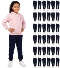 Yacht & Smith Girls Fleece Jogger Pants Navy Color Size M