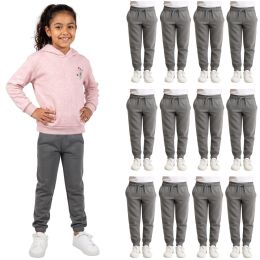 Yacht & Smith Girls Gray Fleece Jogger Pants Size L