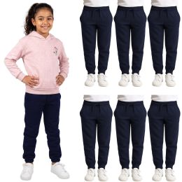 Yacht & Smith Girls Navy Fleece Jogger Pants Size L