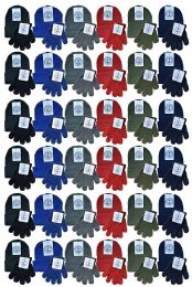 48 Wholesale Yacht & Smith Kid's Assorted Colored Winter Beanies & Gloves Set