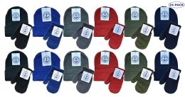 12 Wholesale Yacht & Smith Kid's Assorted Colored Winter Beanies & Mittens Set