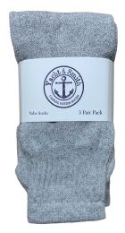 24 Bulk Yacht & Smith Kids Solid Tube Socks Size 6-8 Gray