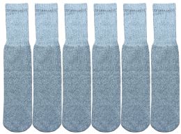 12 Pairs Yacht & Smith Kid's Cotton 12" Inch Terry Cushioned Athletic Gray Tube Socks - Boys Crew Sock