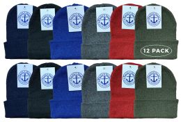 12 of Yacht & Smith Kids Winter Beanie Hat Assorted Colors Ages 2-8