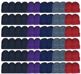48 Wholesale Yacht & Smith Ladies Winter Toboggan Beanie Hats In Assorted Colors