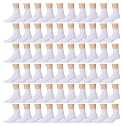240 Pairs Yacht & Smith Men's Cotton Sport Ankle Socks Size 10-13 Solid White - Inmate Clothing and Footwear