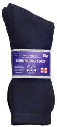 3 of Yacht & Smith Men's Loose Fit NoN-Binding Soft Cotton Diabetic Crew Socks Size 10-13 Navy