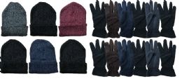 288 Wholesale Yacht & Smith Men's Winter Care Set, Fleece Gloves And Winter Beanie Set