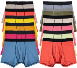 24 Pieces Yacht & Smith Mens 100% Cotton Boxer Brief Assorted Colors Size Medium - Mens Underwear