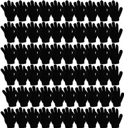 120 Pairs Yacht & Smith Unisex Black Magic Gloves - Knitted Stretch Gloves