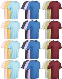 36 Pieces Yacht & Smith Mens Assorted Color Slub T Shirt With Pocket - Size L - Mens T-Shirts