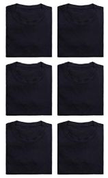 60 Bulk Mens Cotton Crew Neck Short Sleeve T-Shirts Black, Medium