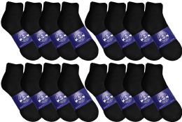 48 Wholesale Yacht & Smith Men's Cotton Black Quarter Ankle Socks