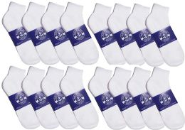 48 Wholesale Yacht & Smith Men's Cotton White Sport Ankle Socks