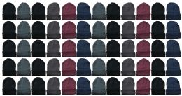 120 Wholesale Yacht & Smith Unisex Assorted Dark Colors Adult Winter Beanies