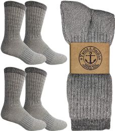 4 Pairs Yacht & Smith Merino Wool Socks For Hiking, Trail, Hunting, Winter, By Socks'nbulk (4 Pairs Gray B, Mens 10-13) - Mens Thermal Sock