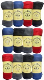 Yacht & Smith Fleece Blankets Solid Red 50x60 Inches
