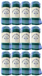 12 Wholesale Yacht & Smith Soft Fleece Blankets 50 X 60 Red Plaid