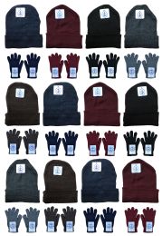 12 sets Yacht & Smith Unisex 2 Piece Hat And Gloves Set In Assorted Colors - Winter Care Sets