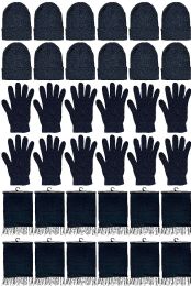 12 Wholesale Yacht & Smith Unisex Winter Hat, Scarf & GlovE- 3 Piece Set