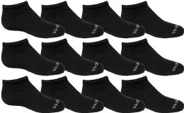 Yacht & Smith Unisex 97% Cotton Shoe Liner Training Socks Size 6-8, No Show Thin Low Cut Sport Ankle Socks Black